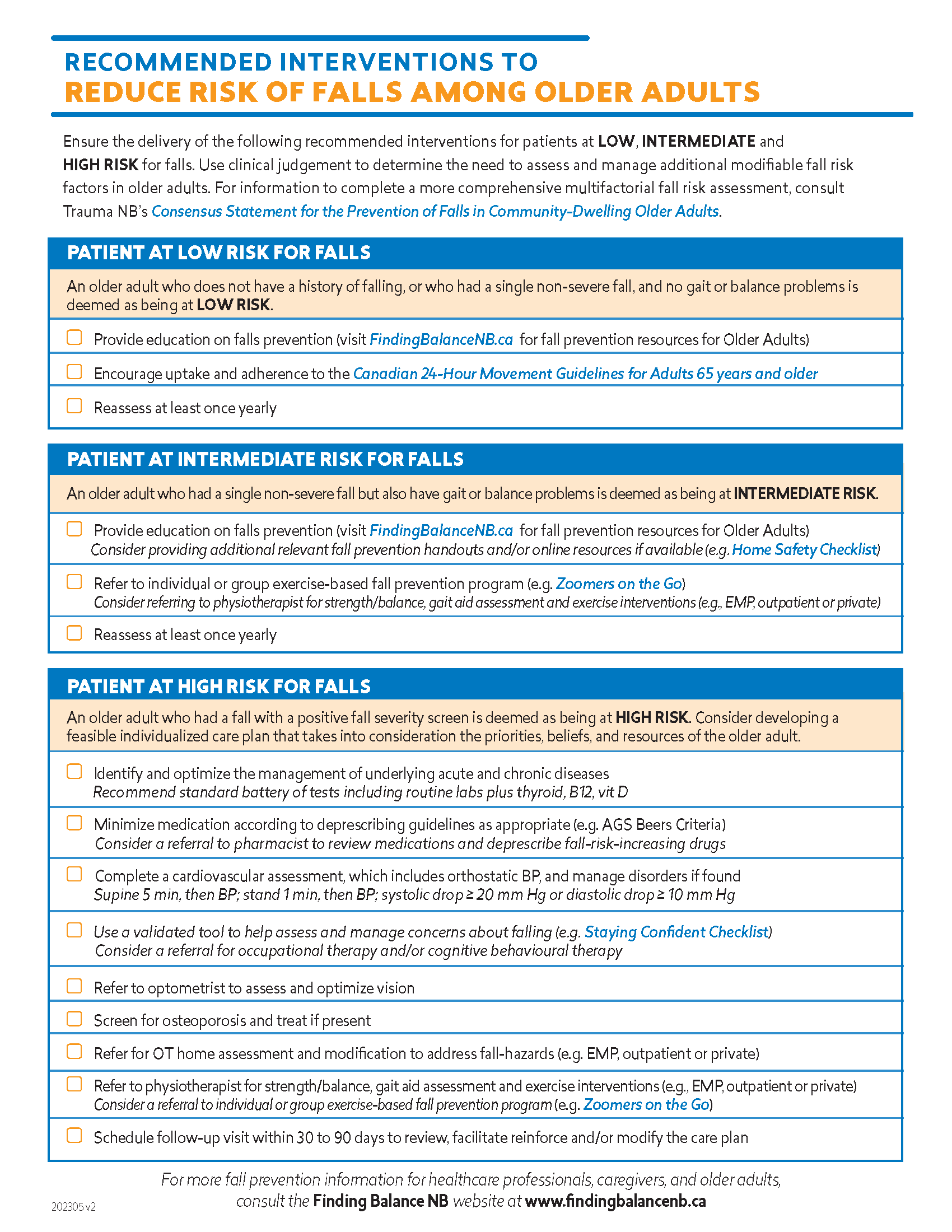 Falls Risk Screening and Interventions Checklist - English (003
